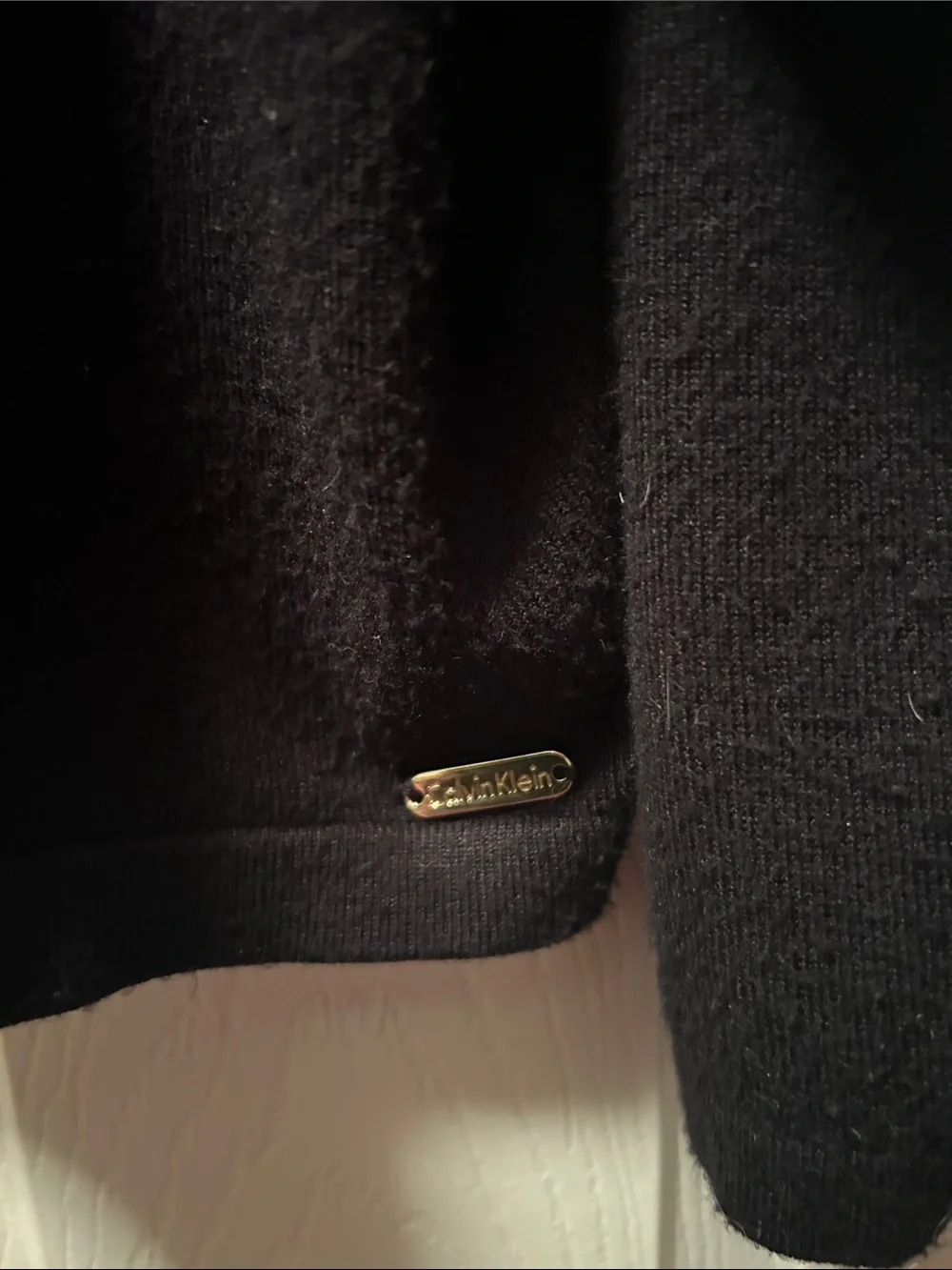 Calvin Klein Black Cardigan with Chain Trim Black Size M
